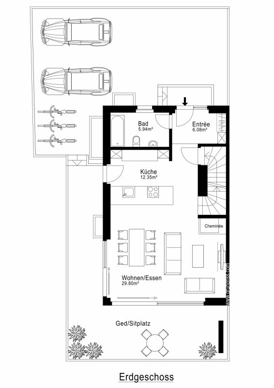 Neubau-Hausteil mit hochwertigem Ausbau, Garten & Cheminée – Ihr neues Zuhause ab August 2025! - Erdgeschoss