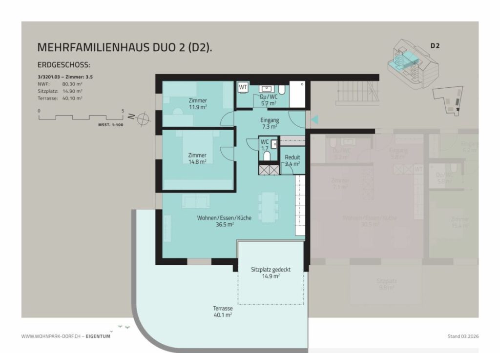 WOHNPARK DORF - 3,5-Zimmer-Wohnung im Erdgeschoss - Bild 5