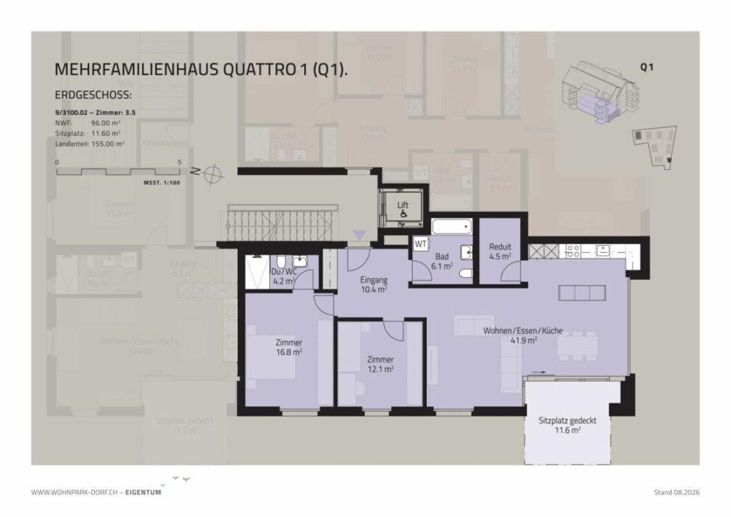 WOHNPARK DORF - VERKAUFSSTART 2. ETAPPE - 3,5-Zimmer-Gartenwohnung -  Bild 7