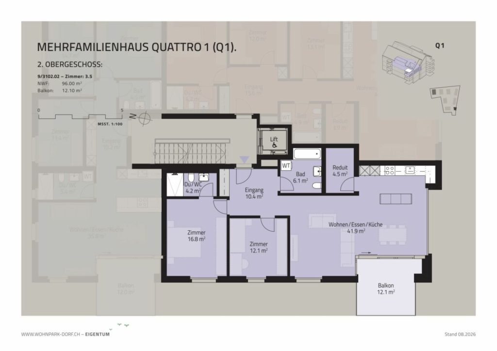 WOHNPARK DORF - VERKAUFSSTART 2. ETAPPE - 3,5-Zimmerwohnung im 2. OG -  Bild 7