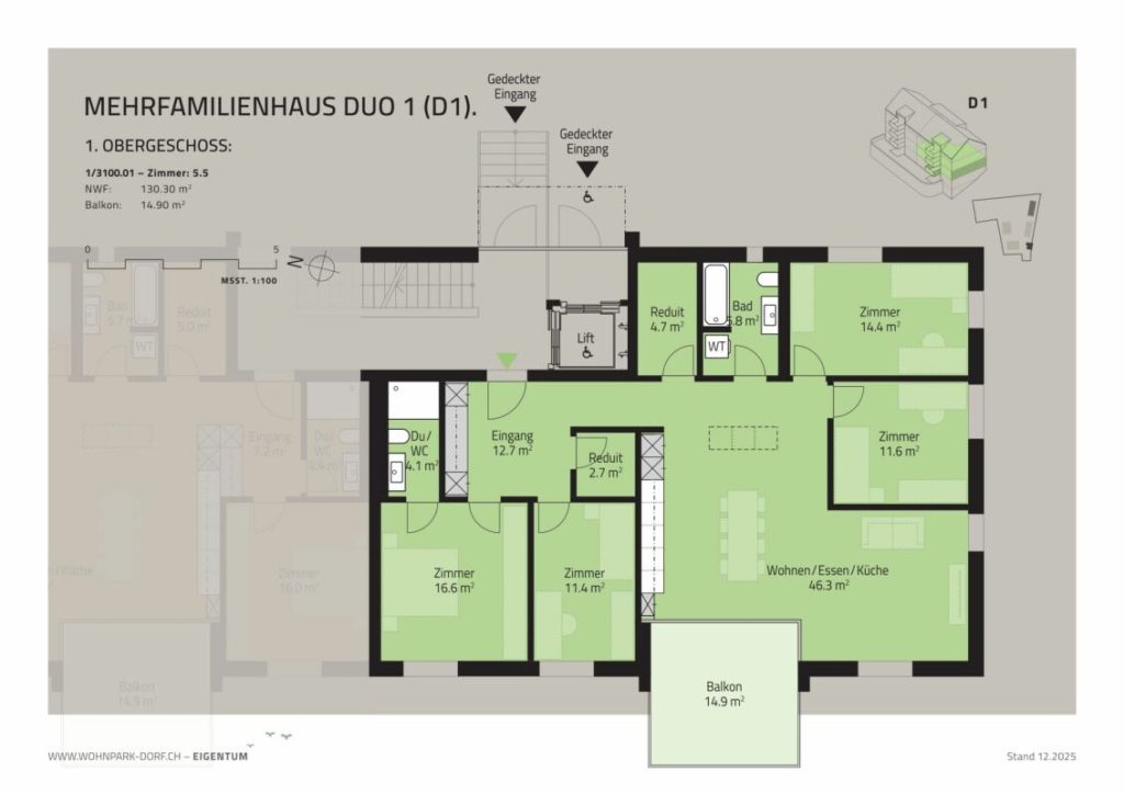 WOHNPARK DORF - 5,5-Zimmer-Wohnung im 1. Obergeschoss -  Bild 7