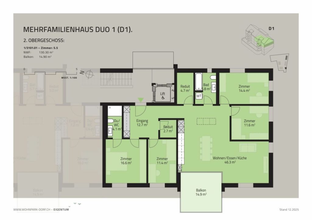 WOHNPARK DORF - 5,5-Zimmer-Wohnung im 2. Obergeschoss - Bild 7