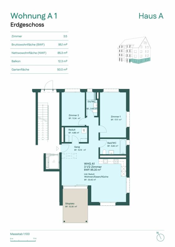 Wohnen mit eigenem Garten - 3.5-Zimmer-Wohnung - Bild 6