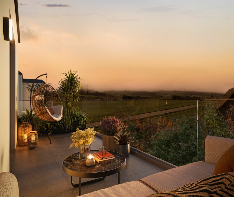 Die eigenen vier Wände an grüner Wohnlage - Terrasse mit Aussicht im Attikageschoss
