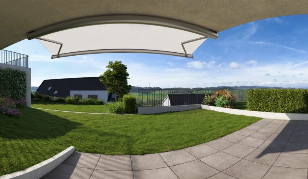 DuoVivo, Aesch ZH: Wohnen mit eigenem Garten - Aussicht Sitzplatz
