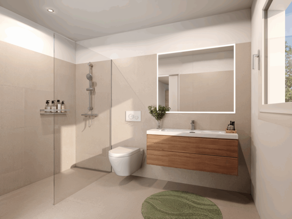 Ihr Zuhause mit Terrasse, Garten und Aussicht! - Dusche/WC Whg. 1
