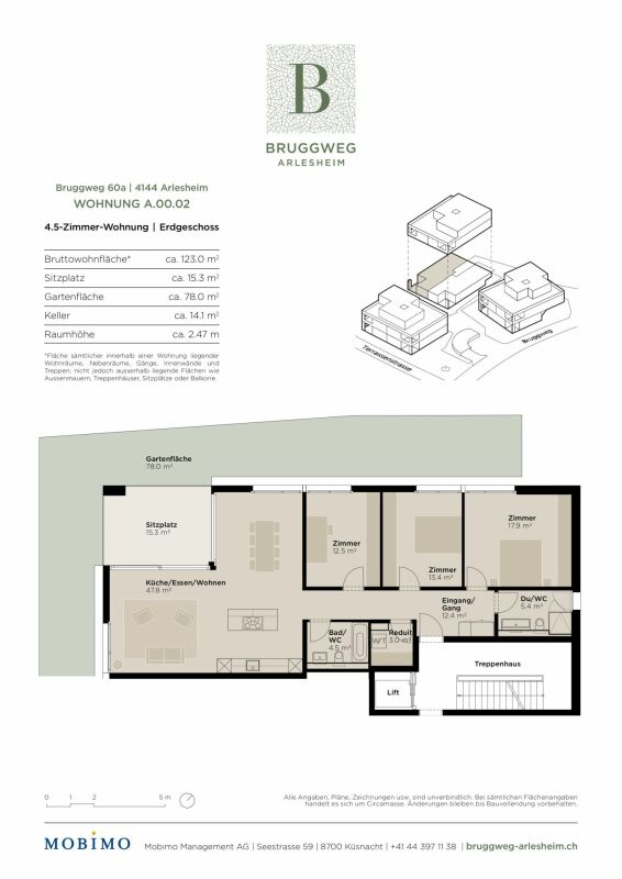 Charmante 4.5-Zimmer-Gartenwohnung - Bruggweg, Arlesheim -  Bild 6