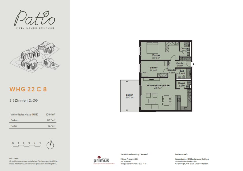 Moderne 3.5-Zimmer-Wohnung mit Terrasse in Dulliken - Bild 11